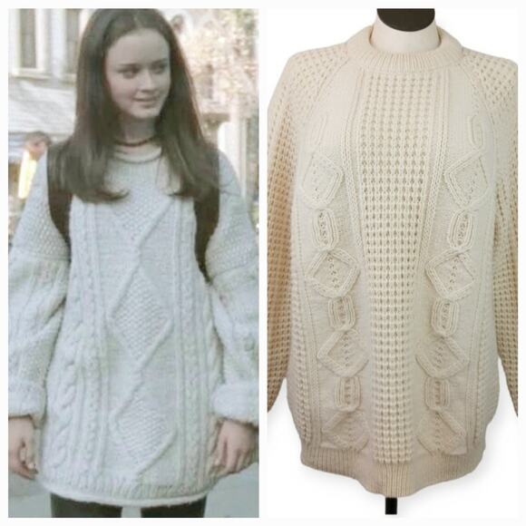 Cornel SZ L/XL VTG Hand Loomed Ireland Chunky Rory Gilmore Alternative Sweater - Picture 2 of 8
